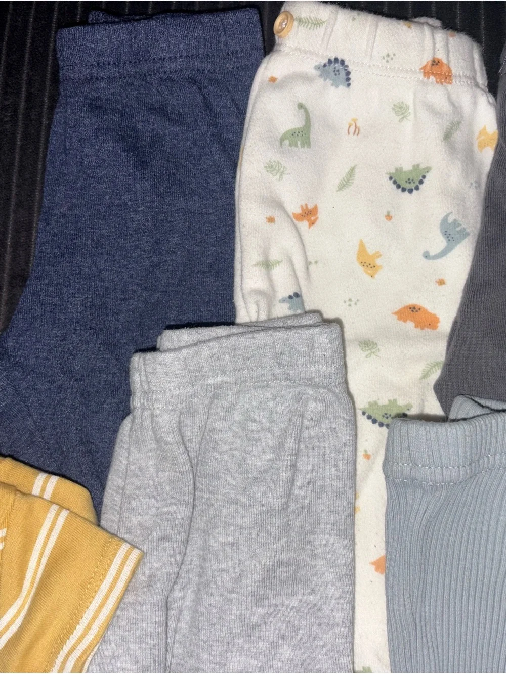 Baby Dinosaur Pajama Pants Set - Gray, Light Blue, Cream, Green
